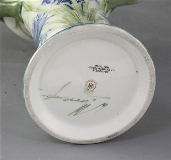 A Moorcroft Macintyre two-handled vase in the Cornflower pattern, 20cm